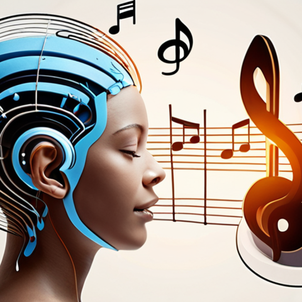 A professional individual, embodying both artistic sensibility and corporate acumen. One side of the image subtly features abstract musical elements like flowing notes or a soft, harmonious light, symbolizing a music therapy background. This seamlessly transitions into the other side, showcasing modern technology interfaces, user experience (UX) design elements, and digital prototypes. The central figure connects these two worlds, conveying deep empathy translating into intuitive design and human-centric innovation. The style should be contemporary, clean, and subtly conceptual, with a focus on blending human connection with technological application.