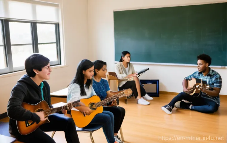 음악테라피사 취업 성공 사례 - **Prompt:** A diverse group of university students, aged late teens to late twenties, sit engaged in...